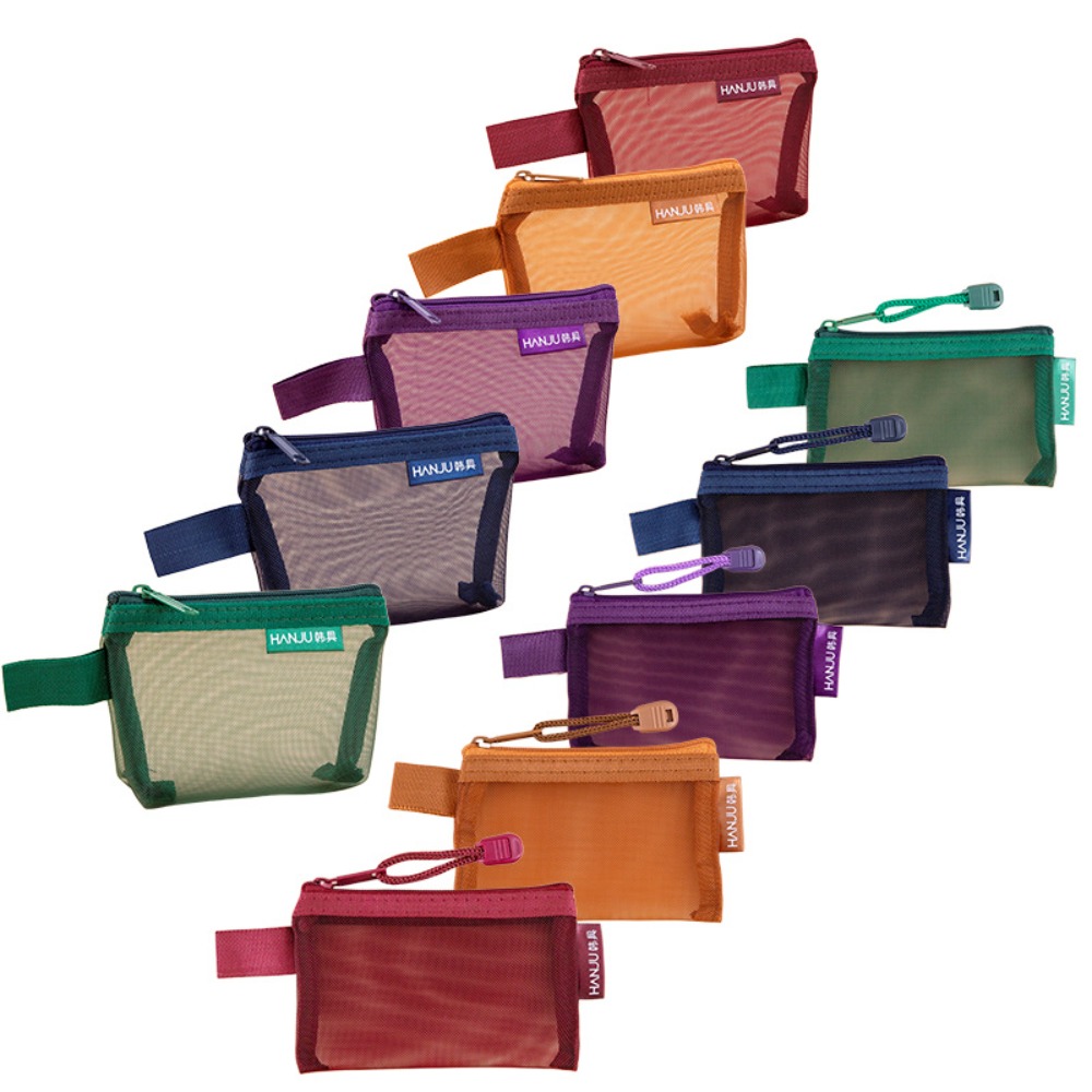 Wallets - Portable Mesh Fabric Travel Grid Bag