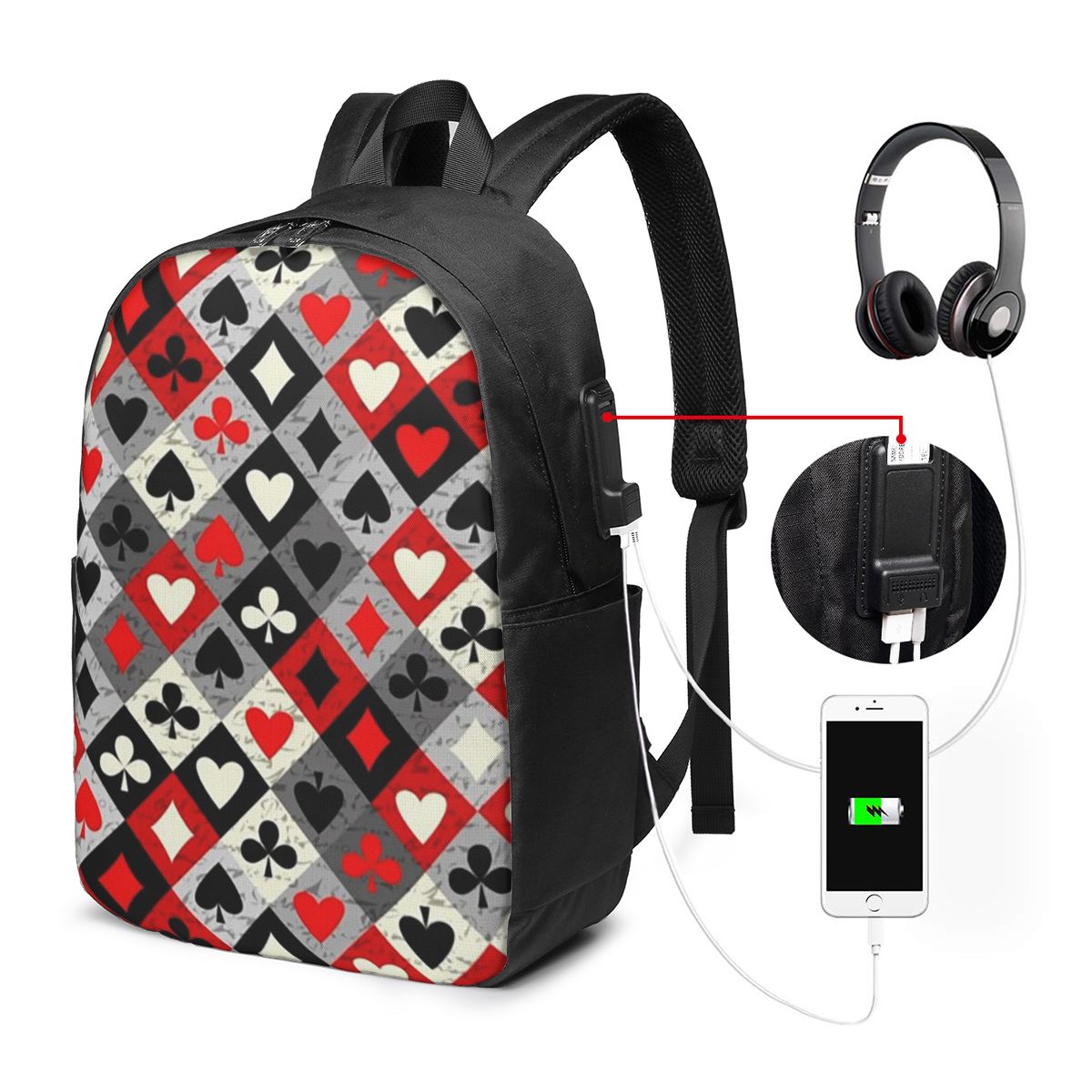 Playing Cards Poker Print Back - огляд і ціна Travel Bags