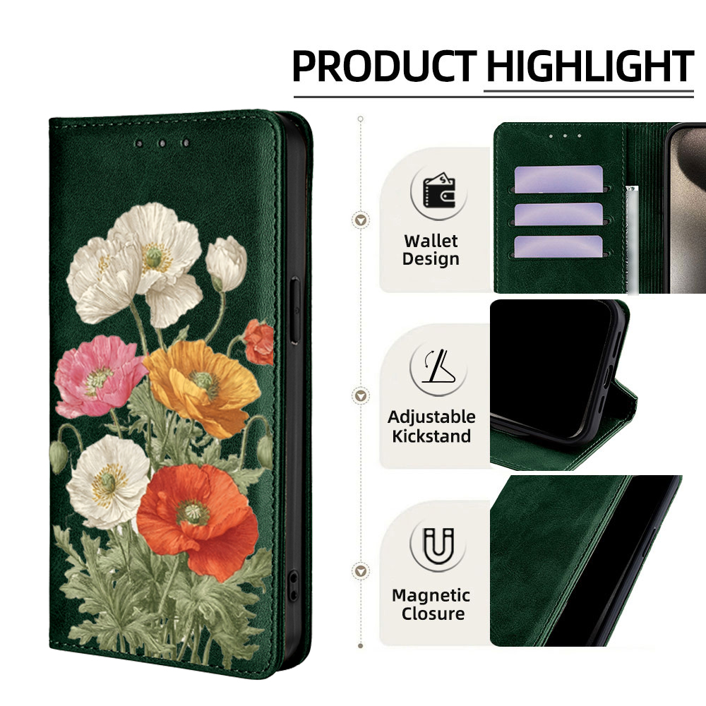 Magnetic Leather Floral patter - огляд і ціна Wallets