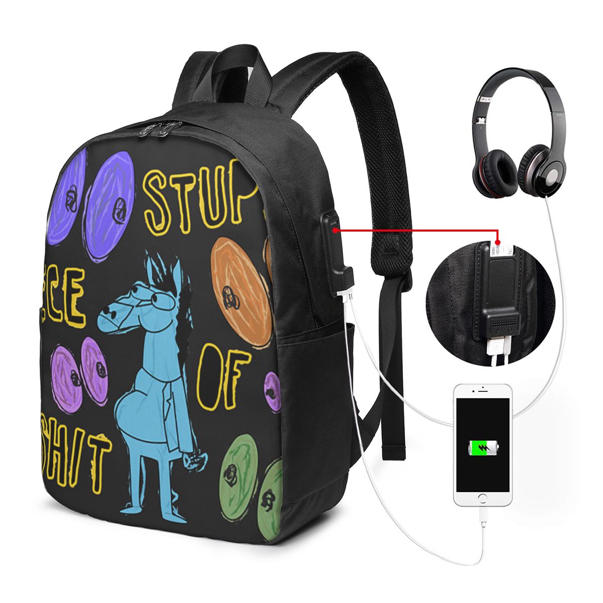 Cartoon Bojack Horseman Stupid - огляд і ціна Travel Bags